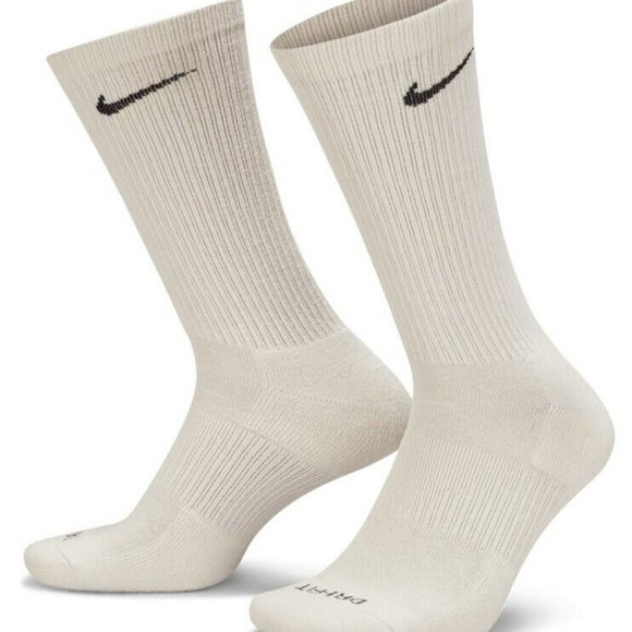 12-15 NIKE EVERYDAY PLUS PERFORMANCE CUSHION CREW SOCKS WHITE MENS - Picture 1 of 1